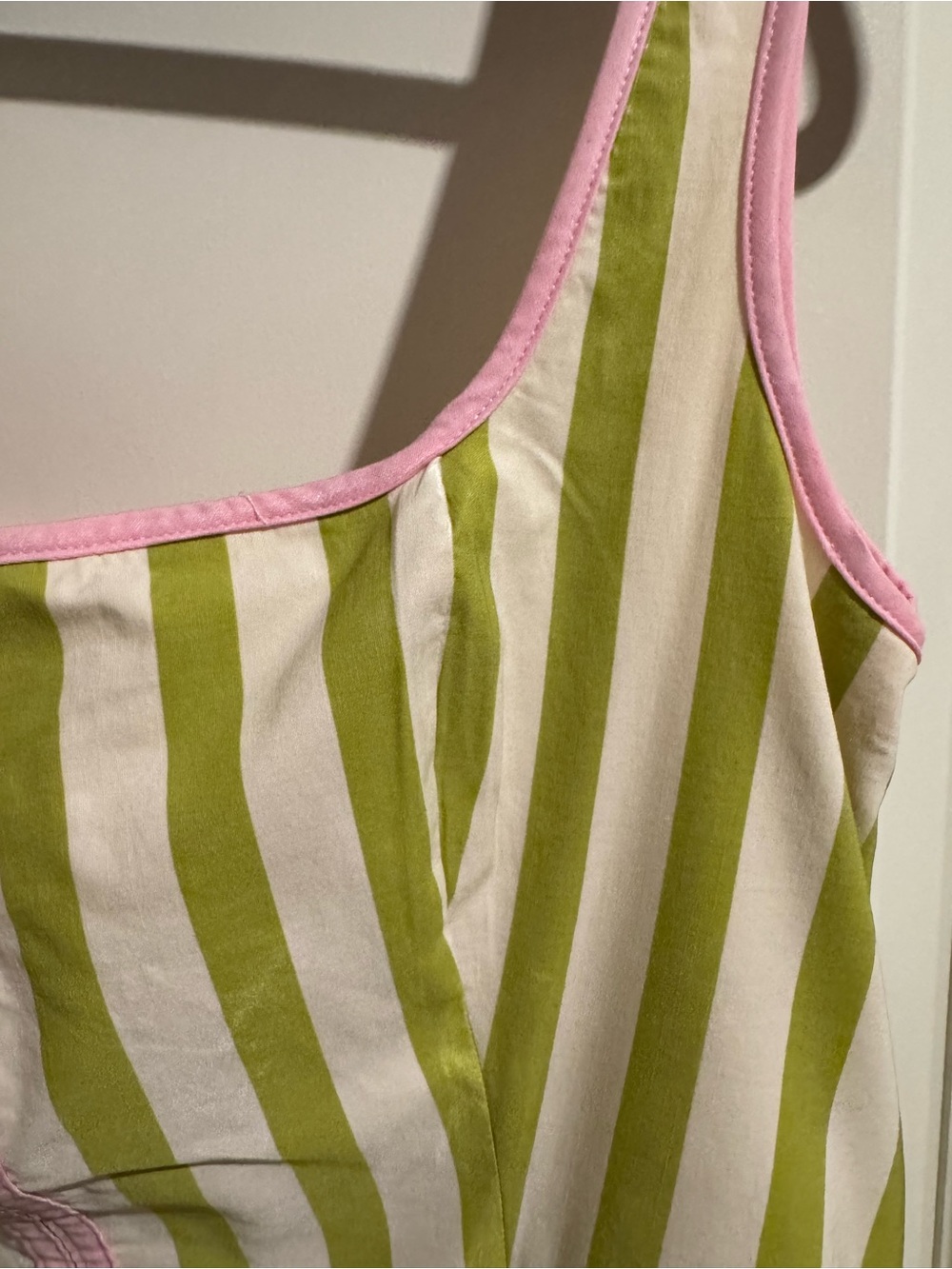 Anthropologie Maeve Green & Pink Striped Midi Dress - Picture 4 of 6
